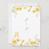 Elegant Yellow Rose Wedding Invite Kaart (Achterkant)