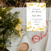 Elegant Yellow Rose Wedding Invite Kaart