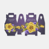 Elegant Yellow Roses, Purple Violets 50th Anniv | Bedankdoosjes (Uitgevouwen)