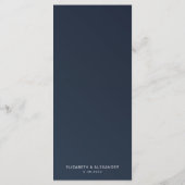 Elegant yellow rozen marine blue waterverf bruilof menu (Achterkant)