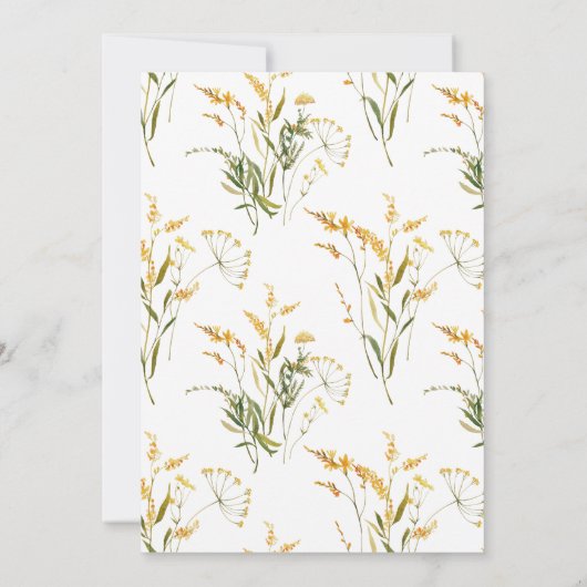 Elegant Yellow Spring Floral Gradual Party Kaart (Achterkant)