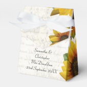 Elegant yellow sunflower country floral bruiloft bedankdoosjes (Voorkant Zijde)