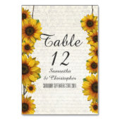 Elegant yellow sunflower country floral bruiloft kaart (Voorkant)