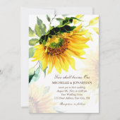 Elegant Yellow Sunflower Floral Christelijk bruilo Kaart (Voorkant)
