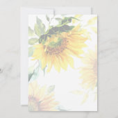 Elegant Yellow Sunflower Floral Christelijk bruilo Kaart (Achterkant)