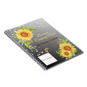 Elegant Yellow Sunflower Gradient Business Notitieboek (Rechterzijde)