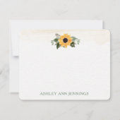 Elegant Yellow Sunflower Personalized Stationery Notitiekaartje (Voorkant)