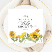 Elegant Yellow Sunflower Sun Bee Baby shower Servet