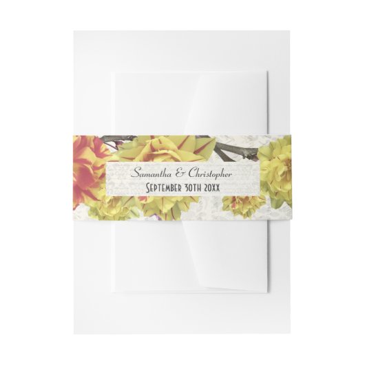 Elegant yellow tulip land florale bruiloft uitnodigingen wikkel (Voorkant Voorbeeld)