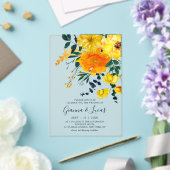 Elegant Yellow Waterverf Botanical Floral Wedding Acryl Uitnodigingen (Insitu (Huwelijk))