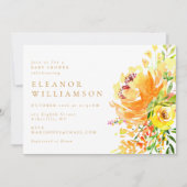 Elegant Yellow Waterverf Floral Baby shower Kaart (Voorkant)