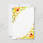 Elegant Yellow Waterverf Floral Bedankkaart (Achterkant)
