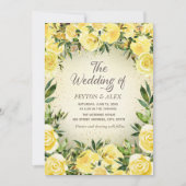 Elegant Yellow Waterverf Floral Gold Glitter Kaart (Voorkant)