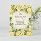 Elegant Yellow Waterverf Floral Gold Glitter Kaart (Staand voorkant)