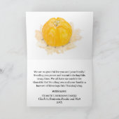 Elegant Yellow Waterverf Floral Thanksgiving Feestdagen Kaart (Binnen)