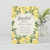 Elegant Yellow Waterverf Floral Vrijgezellenfeest Kaart (Staand voorkant)