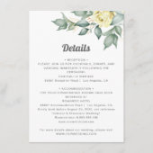 Elegant yellow waterverf rozen trouwgegevens informatiekaartje (Voorkant)