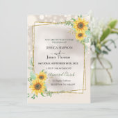 Elegant Yellow Waterverf Sunflower Sunny Kaart (Staand voorkant)