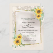 Elegant Yellow Waterverf Sunflower Sunny Kaart (Voorkant / Achterkant)