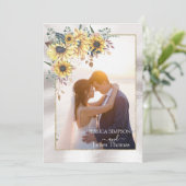 Elegant Yellow Waterverf Sunflower Sunny Kaart (Staand voorkant)