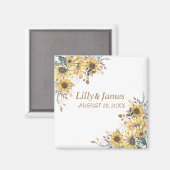 Elegant Yellow Waterverf Sunflower Sunny Magneet (Voorkant / Achterkant)