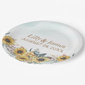 Elegant Yellow Waterverf Sunflower Sunny Papieren Bordje (Gekanteld)