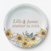 Elegant Yellow Waterverf Sunflower Sunny Papieren Bordje (Voorkant)