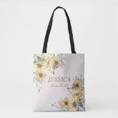 Elegant Yellow Waterverf Sunflower Sunny Tote Bag (Voorkant)