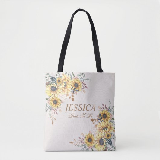 Elegant Yellow Waterverf Sunflower Sunny Tote Bag (Voorkant)