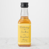 Elegant Yellow Wedding Custom Names Chic Mini Likeurfles Etiket (Voorkant)