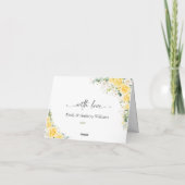 Elegant Yellow Wedding Folded Thank You Card Bedankkaart (Achterkant)