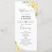 Elegant Yellow Wedding Program Programmakaart (Voorkant)