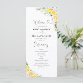 Elegant Yellow Wedding Program Programmakaart (Staand voorkant)