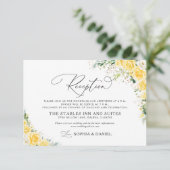 Elegant Yellow Wedding Reception Card Informatiekaartje (Staand voorkant)