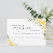 Elegant Yellow Wedding RSVP Card (Staand voorkant)