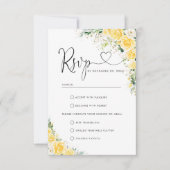Elegant Yellow Wedding RSVP Card Kaartje (Voorkant)
