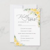Elegant Yellow Wedding RSVP Card Kaartje (Voorkant)
