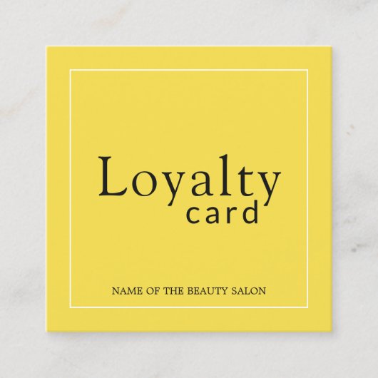 Elegant Yellow White Beauty Salon Loyalty Kaart (Voorkant)