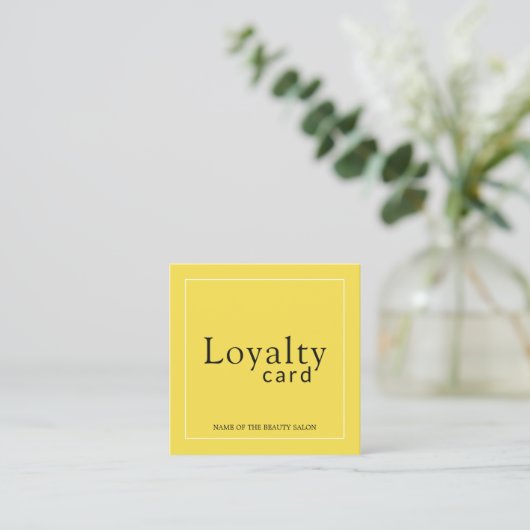 Elegant Yellow White Beauty Salon Loyalty Kaart (Staand voorkant)