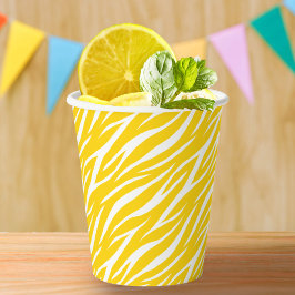Elegant Yellow White Unisex Cute Trendy Zebra Papieren Bekers