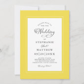 Elegant Yellow & White Wedding Moderne Calligrafie Kaart (Voorkant)