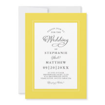 Elegant Yellow & White Wedding Moderne Calligrafie
