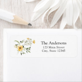 Elegant Yellow Wilde flower Return Address Label