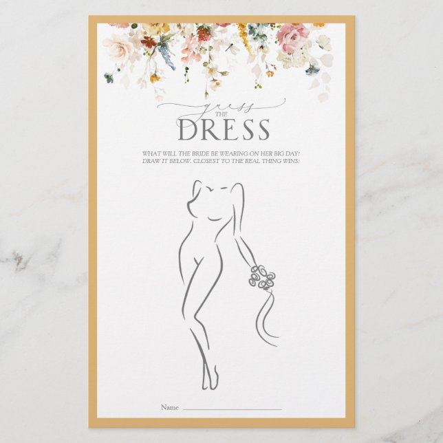 Elegant Yellow Wilde Vrijgezellenfeest Game (Voorkant)