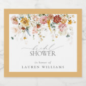 Elegant Yellow Wilde Waterverf Vrijgezellenfeest Sparkling Wijnetiket (Enkel label)