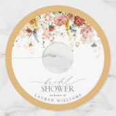 Elegant Yellow Wilde Waterverf Vrijgezellenfeest Wijnglaslabel (Achterkant)