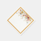 Elegant Yellow Wildflower Vrijgezellenfeest Napkin Servet (Hoek)