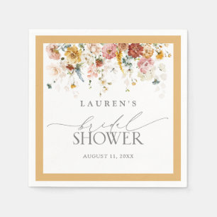 Elegant Yellow Wildflower Vrijgezellenfeest Napkin Servet