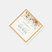 Elegant Yellow Wildflower Vrijgezellenfeest Napkin Servet (Hoek)