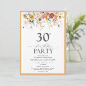 Elegant Yellow Wildflower Waterverf 30e verjaardag Kaart (Staand voorkant)